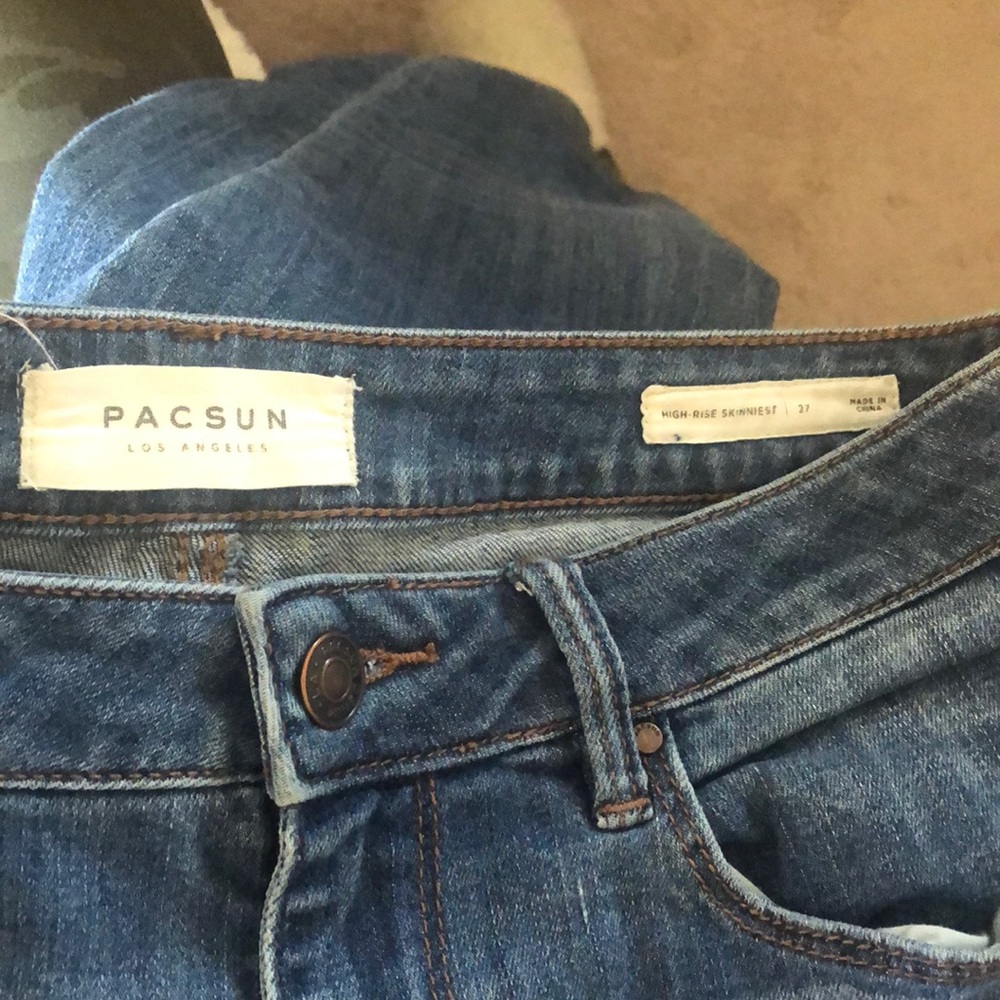 High rise skinny jeans